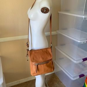 Fossil Hanover Tan Brown crossbody bag